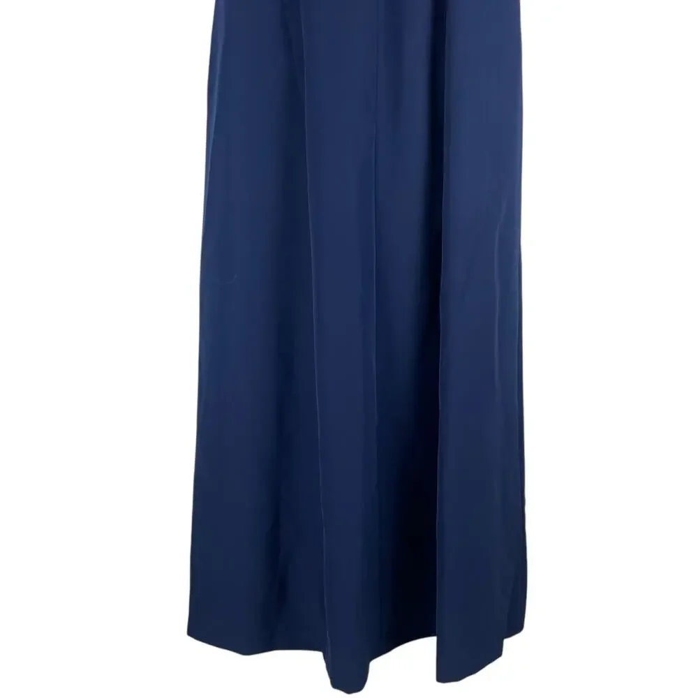 Kay Unger Davina Stretch Walk Thru Jumpsuit Midnight Blue Size 4